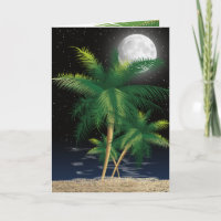 Christmas Palm Trees In Moonlight