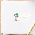 Christmas Palm Trees Return Address  Label<br><div class="desc">These return address labels are decorated with a fun watercolor of palm trees decorated like Christmas Trees!
Easily customisable.
Use the Design Tool to change the text size,  style,  or colour.
As we create our artwork you won't find this exact image from other designers.
Original Watercolor © Michele Davies.</div>