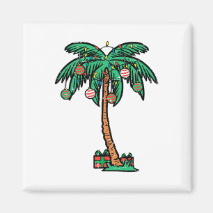 Christmas Palm Xmas Tree Tropical Beach Hawaii Wom Magnet