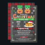 Christmas pancake and pajama party chalkboard kids invitation<br><div class="desc">[All text are editable, except "Christmas"] Get this cute and fun design now! Occasion: Christmas party, street block party, church and charity event, housewarming, open house, kids birthday Theme: Christmas, pajama, pancake Style: cute, fun Colours: red, green, buffalo red plaid Graphics: chalkboard, buffalo red plaid, flannel, Christmas pajama, pancake, Santa...</div>