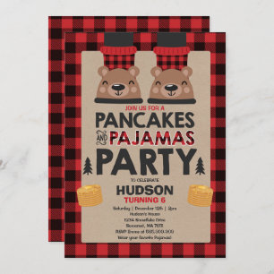 Christmas Pancakes And Pyjamas Invite Lumberjack