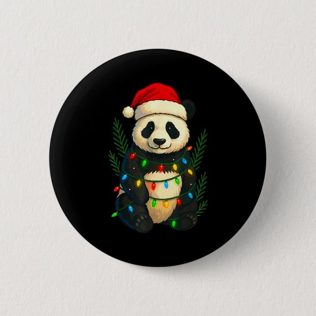 Christmas Panda  6 Cm Round Badge (Front)