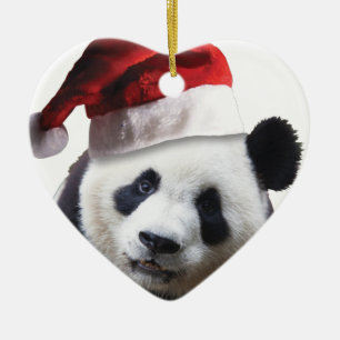 Christmas Panda Bear Ceramic Tree Decoration