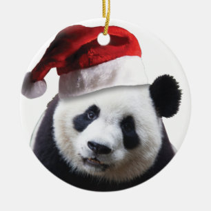 Christmas Panda Bear Ceramic Tree Decoration