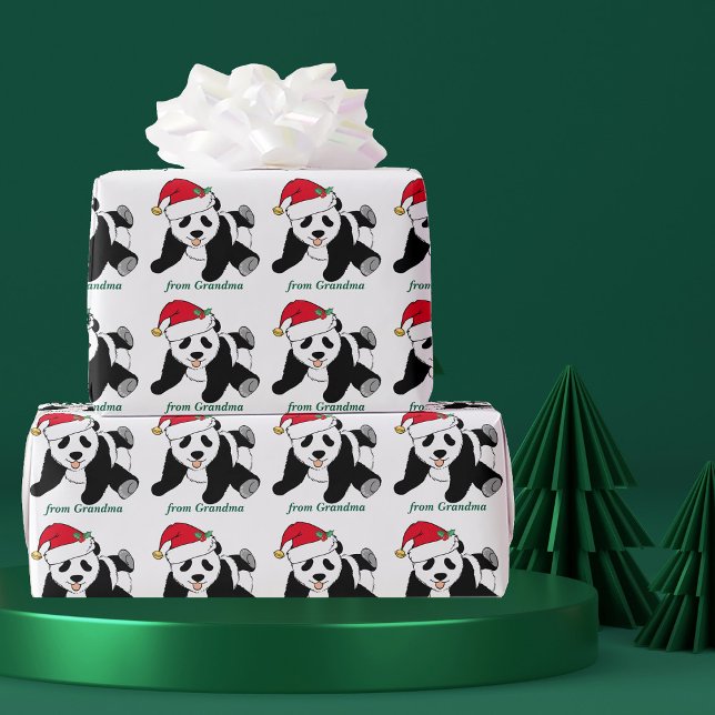 Christmas Panda Bear Personalised From Your Name Wrapping Paper (Creator Uploaded)