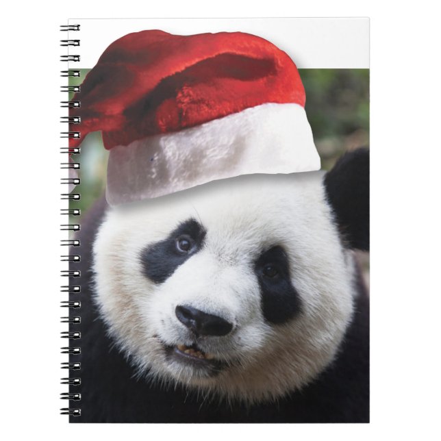 Christmas Panda Bear Spiral Notebook (Front)