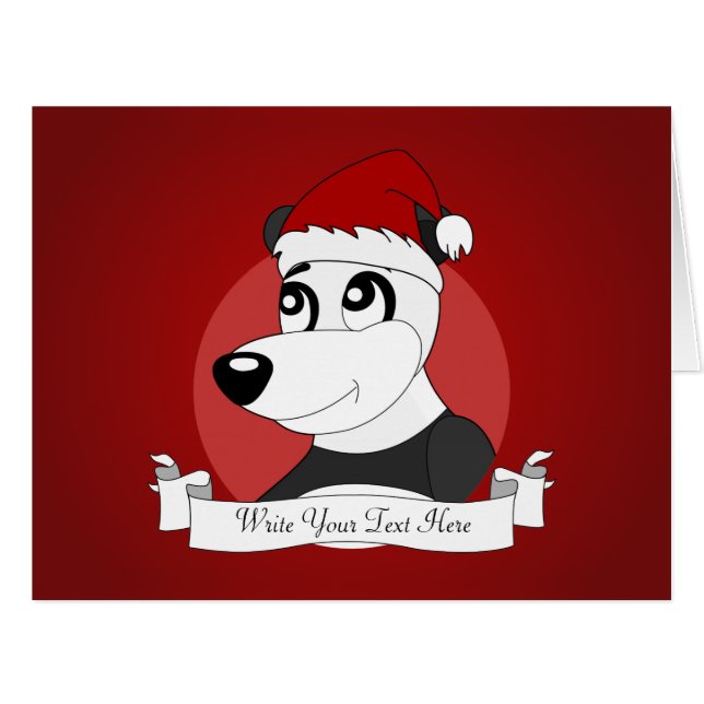 Christmas panda cartoon (Front Horizontal)