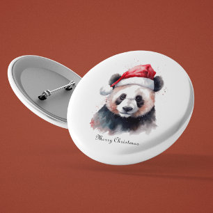 Christmas Panda, customisable 3 Cm Round Badge
