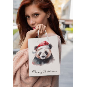 Christmas Panda, customisable Medium Gift Bag