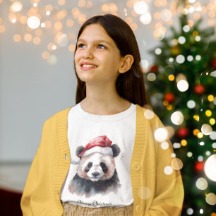 Christmas Panda, customisable T-Shirt