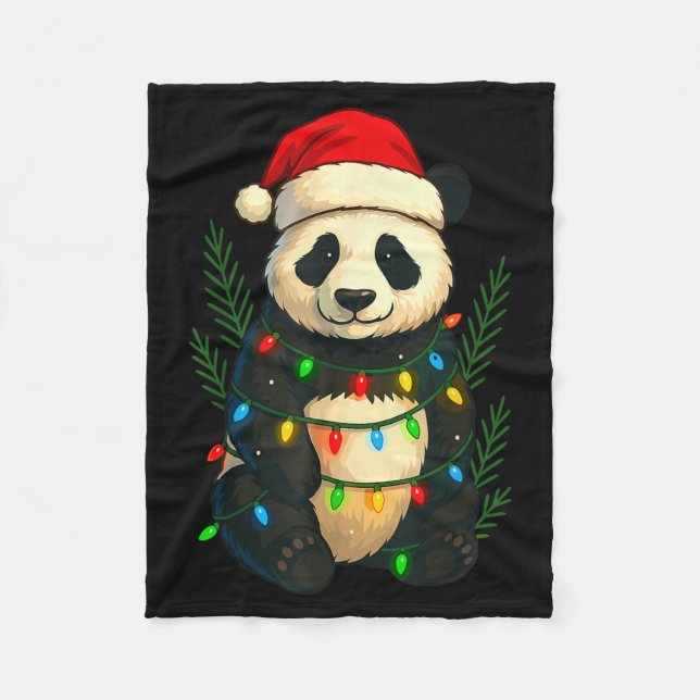 Christmas Panda  Fleece Blanket (Front)