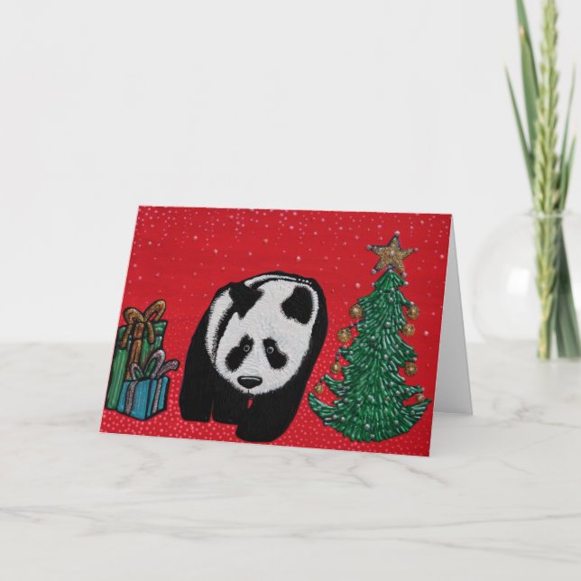 Christmas Panda Greeting Cards (Front)