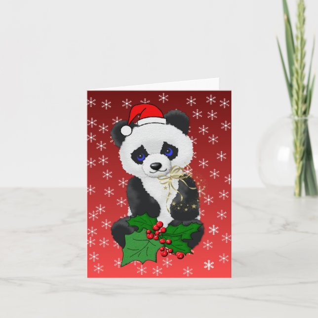 Christmas Panda Holiday Card (Front)