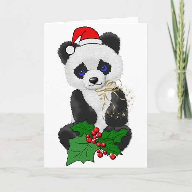 Christmas Panda Holiday Card (Front)