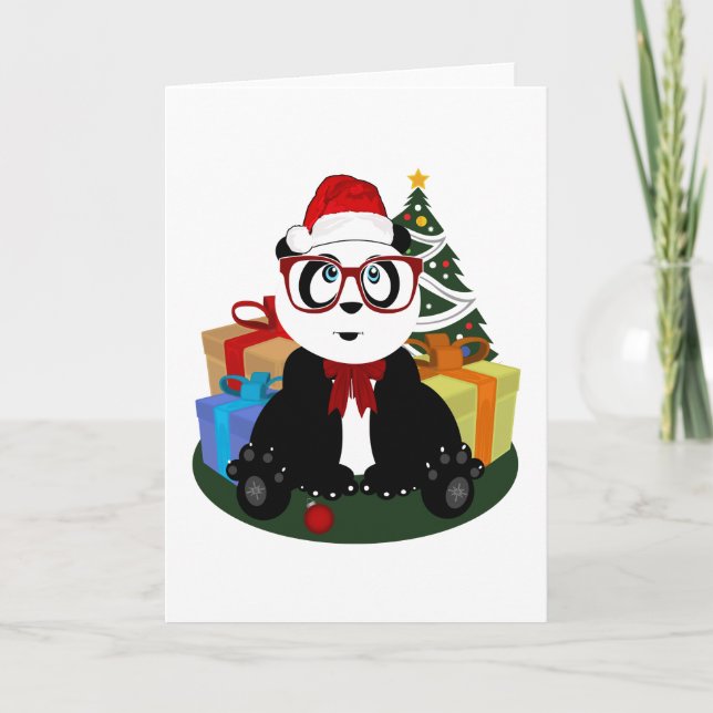 Christmas - Panda Nerd Holiday Card (Front)