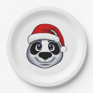 Christmas Panda Paper Plate