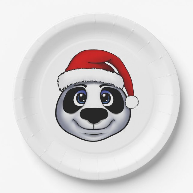 Christmas Panda Paper Plate (Front)