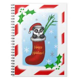 Christmas Panda Spiral Notebook