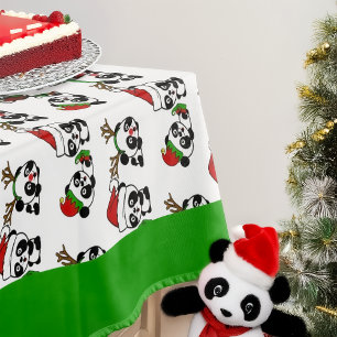 Christmas Pandas Tablecloth
