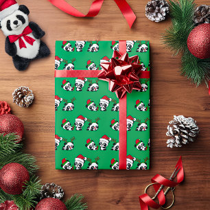 Christmas Pandas Wrapping Paper