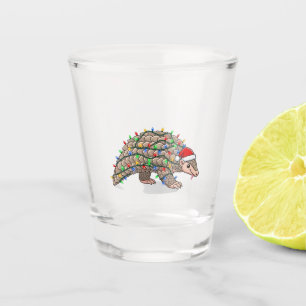 Christmas Pangolin Manis Santa Hat Holiday Shot Glass