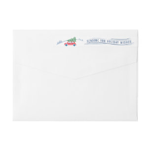 Christmas Panoramas Holiday Return Address Wrap Around Label