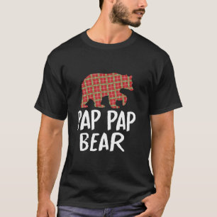 Christmas Pap Pap Bear Red Buffalo Plaid Xmas Fali T-Shirt