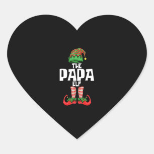 Christmas Papa Elf Father Heart Sticker