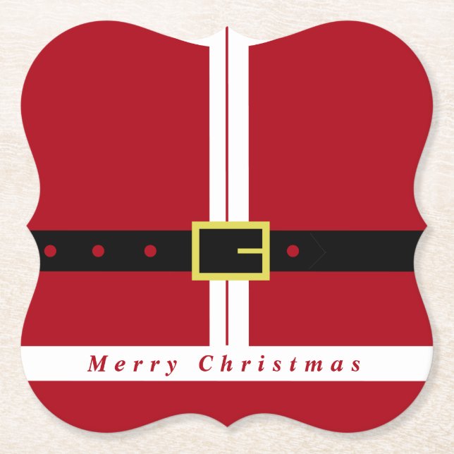 Christmas Paper Coaster Funny Santa Design (Front)