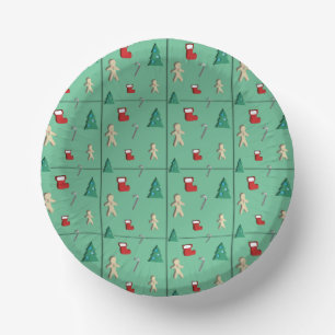 Christmas paper cut pattern Paper Bowls Plate