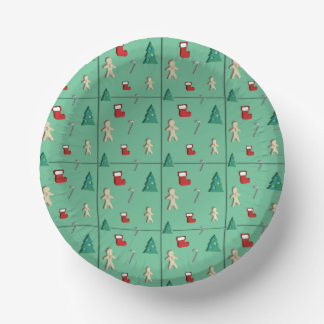 Christmas paper cut pattern Paper Bowls Plate