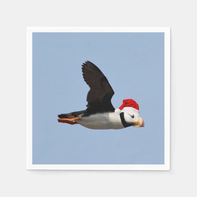Christmas Paper Napkin of puffin (Front)