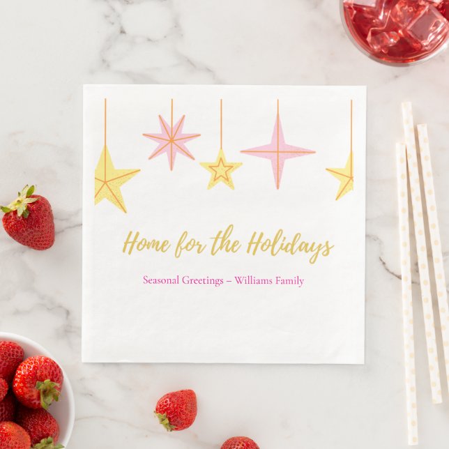 Christmas Paper Napkin with Holiday Motifs (Insitu)