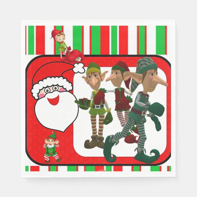 Christmas Paper Napkins, Elf Napkin (Front)