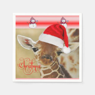 Christmas Paper Napkins Giraffe