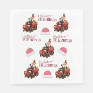 Christmas Paper Napkins, Holiday Blessings Santa Napkin