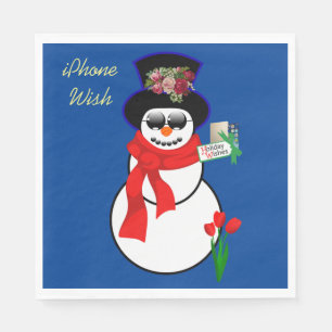 Christmas Paper Napkins, Iphone Wish Napkin