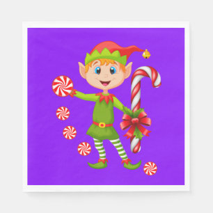 Christmas Paper Napkins, Merry Christmas Elf Napki Napkin