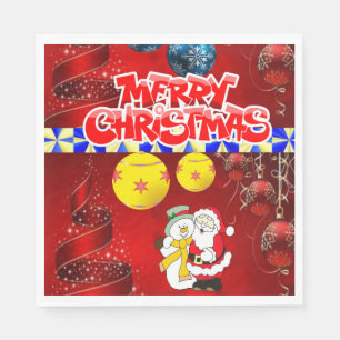 Christmas Paper Napkins, Merry Christmas Napkin