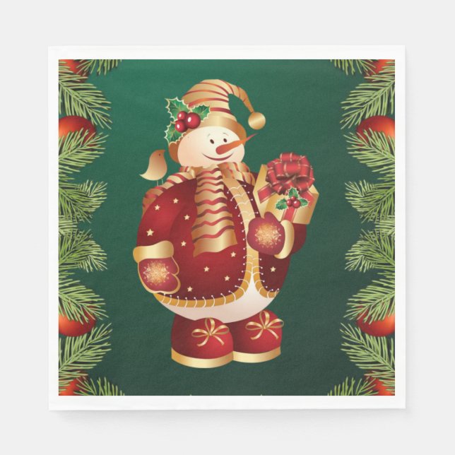Christmas Paper Napkins, Merry Christmas Napkin (Front)