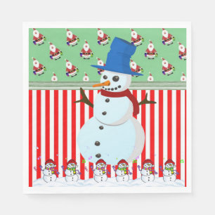 Christmas Paper Napkins, Merry Christmas, Snowman Napkin