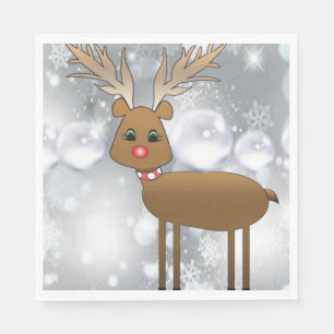 Christmas Paper Napkins, Reindeer Napkin