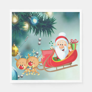 Christmas Paper Napkins, Santa Napkin