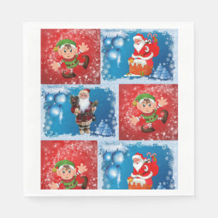 Christmas Paper Napkins, Santa Napkin