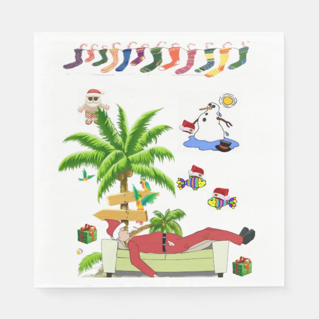 Christmas Paper Napkins, Santa Napkin (Front)