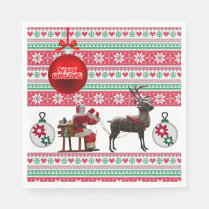 Christmas Paper Napkins, Santa Napkin