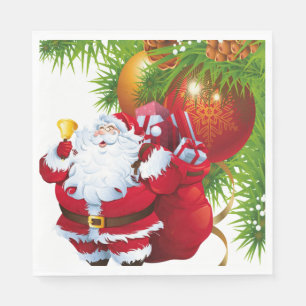 Christmas Paper Napkins, Santa Napkin