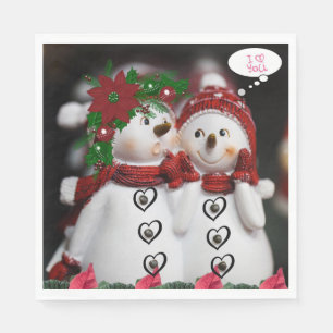 Christmas Paper Napkins, Snowman Napkin