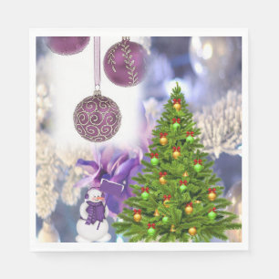 Christmas Paper Napkins, Snowman Napkin