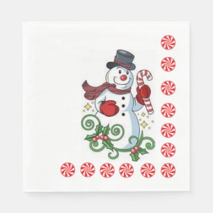 Christmas Paper Napkins, Snowman Napkin